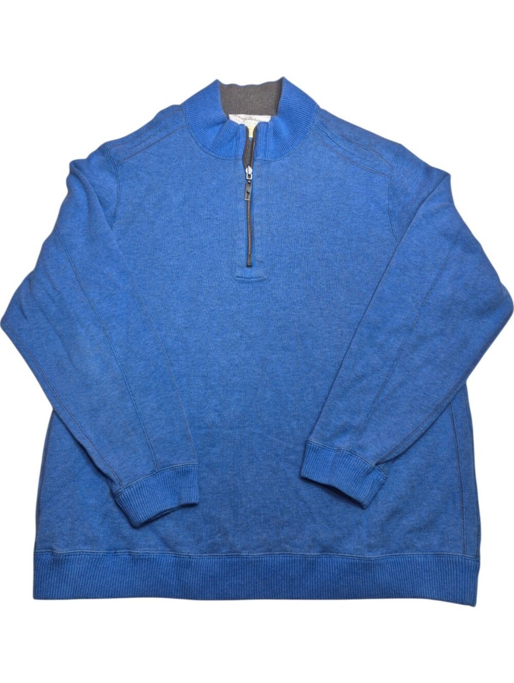 Tommy Bahama Reversible Quarter-Zip Pullover Sweater- Blue/Grey Men's XL